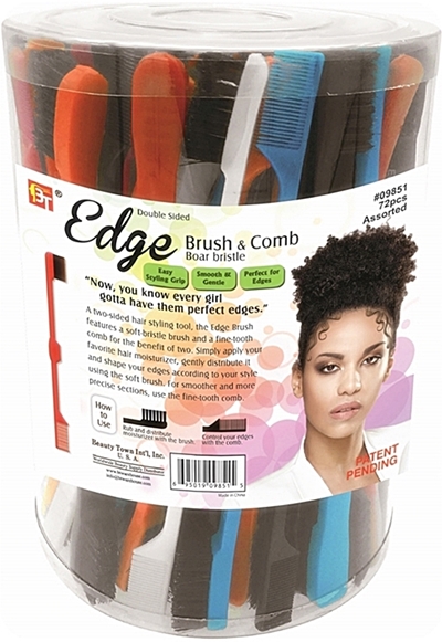 Edge Brush & Comb Jar 72 Pieces - Assorted 